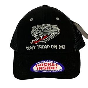 Don’t Tread On Me! US Navy Black Hidden Pocket Hat NWT